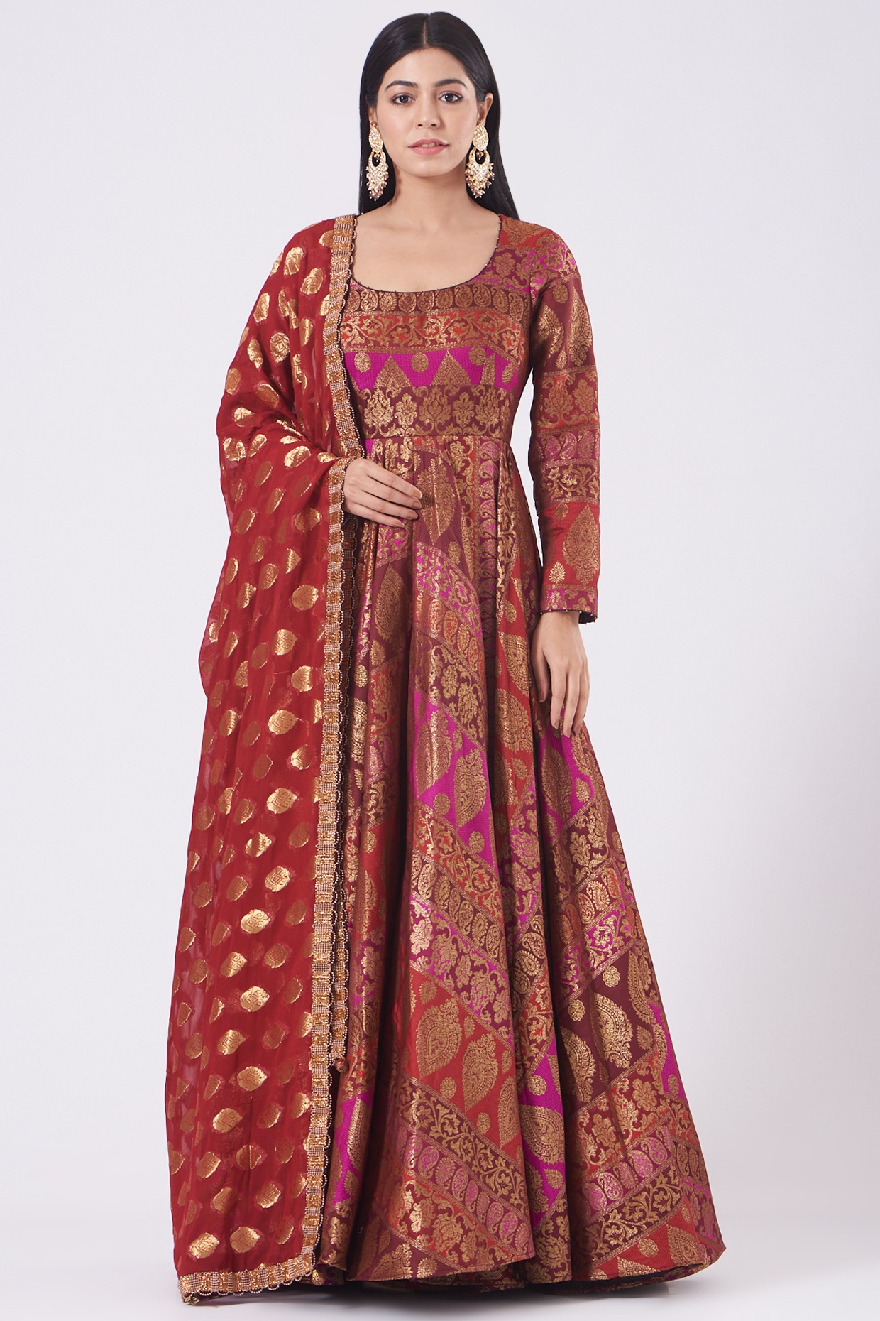 Latest Brocade Silk Anarkali Suits|Banarasi Silk Anarkali Suits|Brocade  Silk Suits 2020|Silk Suits|| - YouTube
